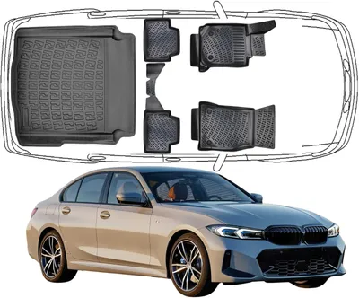 Produktbild von 3D Fußmatten & Kofferraumwanne Auto Set Kompatibel mit BMW 3èr G20 Sedan Limousine 2017 - 2024