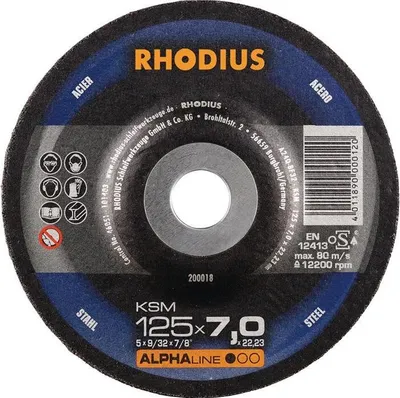 Produktbild von Rhodius Schleifscheibe KSM 180x7,0x22,23mm Stahl Alphaline - 200056