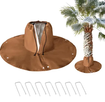 Image de Protection hivernale pour palmiers, protection contre le gel pour les racines, protection pour plantes, 100x35 cm, couleur marron