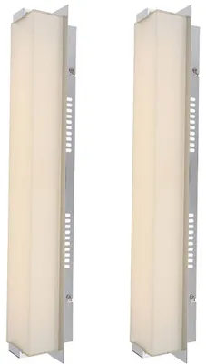 Produktbild von 2er Set LED Wandleuchte, Chrom, Glas, warmweiß, L 61 cm