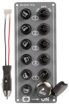 Produktbild von Elektrisches Bedienfeld 5 Schalter + Zigarettenanzünder - Osculati 14.703.00