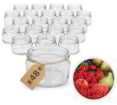 Produktbild von ART TWIST HOME Einmachgläser mit Schraubdeckel 48x 250 ml – Vorratsgläser Glasbehälter Vielseitige Robuste aus Dickem Glas - perfekt für Marmeladen Honig Säfte Gurken Konfitüren und Vorratshaltung