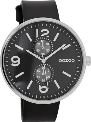 Produktbild von Oozoo Herren Lederarmband Uhr Timepieces schwarz matt Analog Quarzuhr UOC7079A