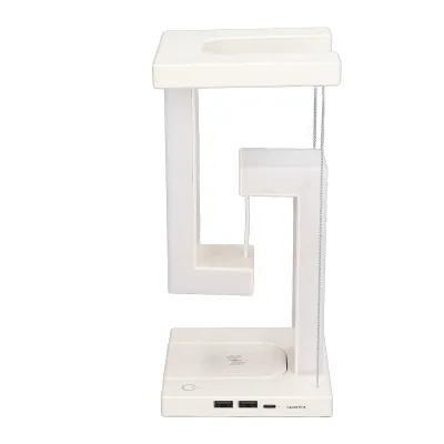 Image de Lampe de bureau flottante magnétique,Lampe à LED flottante magnétique,Lampe de bureau avec chargeur sans fil,Lampe de bureau à LED