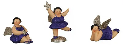 Immagine prodotto di Gilde, statuetta, angelo, "Betty", resina, lilla, L. 6 cm, P. 8 cm, H. 10 cm, 89322, 4001250893226, confezione da 3 pezzi (assortiti)