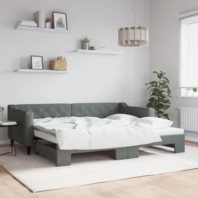 Zdjęcie produktu dla Maison Exclusive – rozkładana leżanka, kolor ciemnoszary, 90 x 200 cm, materiał