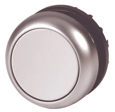 Produktbild von M22-D-GR Grauer flacher Druckknopf mit Federrückstellung