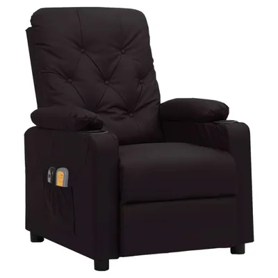 Image de vidaXL Fauteuil de massage électrique noir similicuir