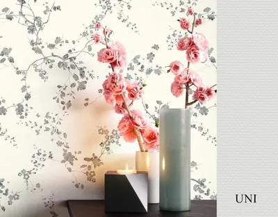 Produktbild von NEWROOM Tapete Weiß Vliestapete Blumen -  Floral Grau  Zweige   Modern