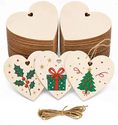 Image de Lot de 72 cœurs en bois pour la décoration créative