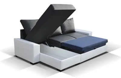 Produktbild von Design Ecksofa Schlafsofa  Bettfunktion Couch Leder Polster Textil Sofas Neu 496