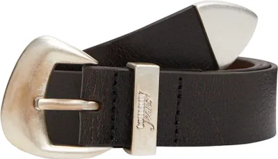 Image de Ceinture femme Tommy Jeans, modèle Seasonal Cool, 3 cm de largeur, en cuir, couleur noire (Black), longueur 85 cm
