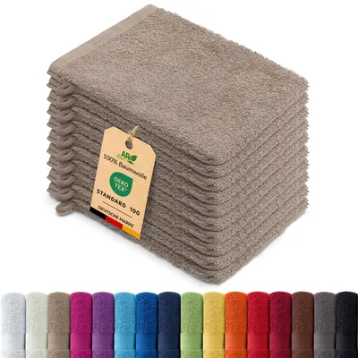 Produktbild von 10er-Set ARIZONA Handtuch-Serie von AR Line – 100% Baumwolle, 500 g/m², 10er-Set Waschhandschuhe 15x21 cm, Beige