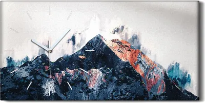 Produktbild von Wanduhr Bürouhr Leinwand Bild Geräuschlos 60x30 Malerei Abstrakte Kunst Berg - weiße Hände