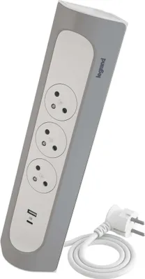 Legrand prodlužovací kabel 1 m / 3 zásuvky / s USB / hliník-bílá / PVC / 1,5 mm2
