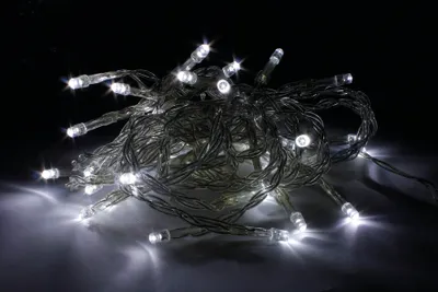 Produktbild von Lex Light LED Lichterkette Batterie 10 LED kaltweiß 1,35m für Außen 6/18h Timer