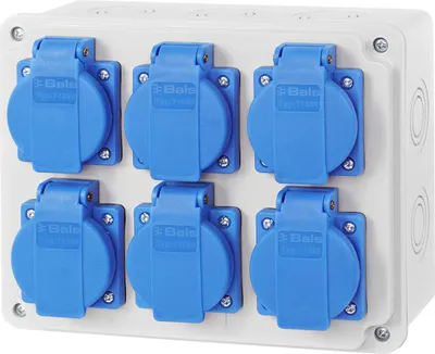 Produktbild von Baustromverteiler Wandverteiler 6x 230V BALS Steckdose schuko Komplett