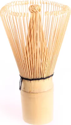 Produktbild von Japanischer Matchabesen "Chasen" aus weißem Bambus, 80 Borsten