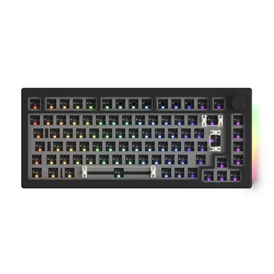 Produktbild von AKKO 5075B VIA Tastatur-Kit, nach Süden ausgerichtete Leiterplatte, RGB-Hintergrundbeleuchtung mit seitlicher LED, 5-poliger Hotswap-Sockel, weiß