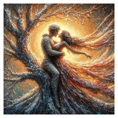Diamond Painting 40x40 cm – Liebespaar, DIY-Bastelset für Erwachsene