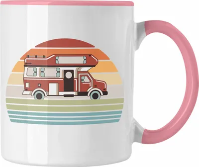 Produktbild von Trendation - Wohnwagen Camper Tasse Geschenke Wohnmobil für Männer Campingwagen Geschenkidee Zubehör Camping Opa Oma Rentner Lustig Grafik (Rosa)