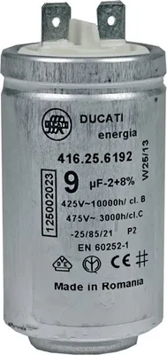 Image de Condensateur 9 µF uF 450V + fiches Electrolux AEG 125002022 DUCATI