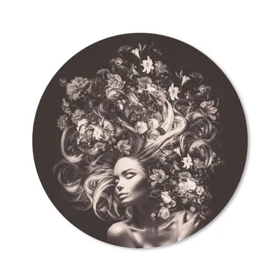 Produktbild von MuchoWow® Mauspad Mousepad Blumen - Frau - Natur 40x40 cm - Mousepads - Maus Mat - Pad - Mausunterlage - Schreibtisch Accessoires
