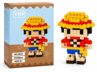 Produktbild von YNP Mini Blocks 9032 Luffy One Piece Konstruktionsspielzeug 208 Teile