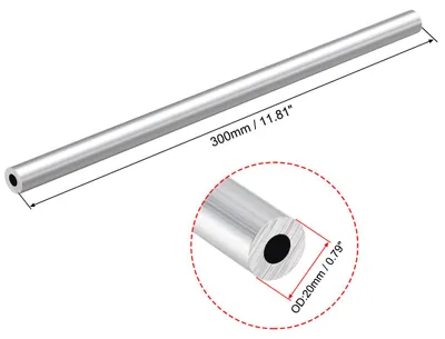 Produktbild von 6063 Aluminium Rohr 300mm L?nge Aluplatte Rundrohre, Aluminium Rundrohr 20mm Au?endurchmesser Aluprofil Rohre, Alurohr 10mm Innendurchmesser Aluminium Profil Metallrohr, 2 Stš¹ck