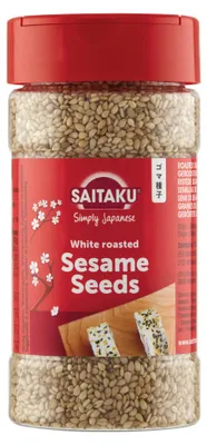 Zdjęcie produktu dla Saitaku – prażone, aromatyczne białe nasiona sezamu, opakowanie 95 g