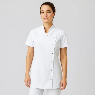 Produktbild von Tunikajacke "Asia-Style" weiß Gr. 4XL : 4XL : weiß : 50% Baumwolle 50% Polyester