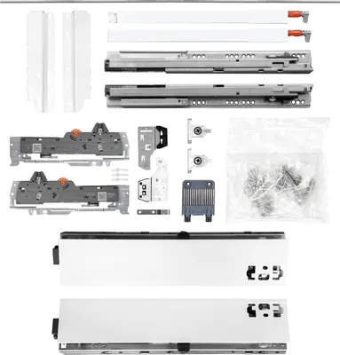 Produktbild von BLUM Schubladenschienen TANDEM-Höhe 83 m. Reling 227mm 30kg, NL550 weiß KB1400mm