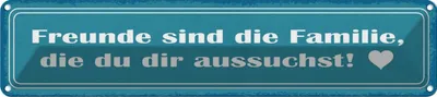 Produktbild von vianmo Blechschild 10x46 cm Freunde sind Familie die du Dekoration Spruch Zitat