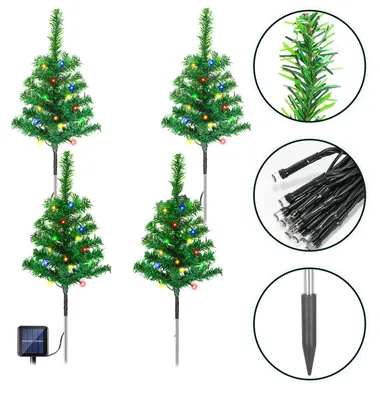 Obrázek produktu pro Ikodm Solární vánoční stromek, zahradní světýlka, 16 kusů, 320 barevných LED diod, 8 režimů svícení, 50 cm, vánoční dekorace do zahrady
