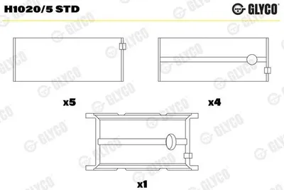 Produktbild von Kurbelwellenlagersatz GLYCO H1020/5 STD