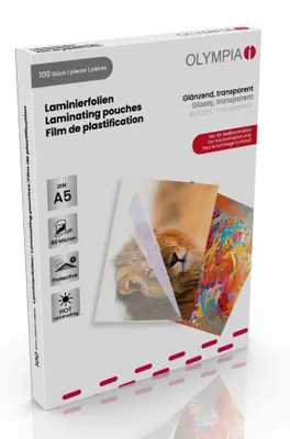 Produktbild von 100x 1-PACK Laminierfolien A5, 154 x 216mm, 2x 75/80 mic, Hochglanz
