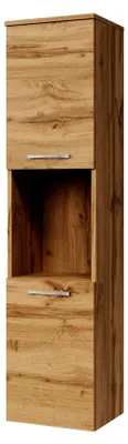 Produktbild von Badezimmerschrank Montreal 30 x 30 x 131 cm Eiche - Hoch Badschrank mit 2 Türen