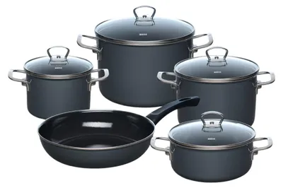 Image de Riess Set de casseroles 5 pièces Dark Grey émail