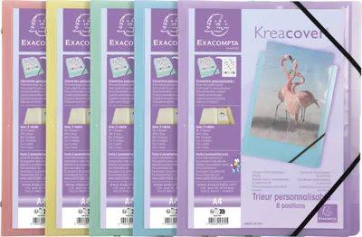 Produktbild von Exacompta 10x Ordnungsmappe A4 PP 3 Klappen 8 Fächer sortiert 56279E