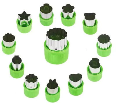Image de Set de mini-emporte-pièces à gâteaux, set de 12 mini-emporte-pièces à légumes, mini-emporte-pièces à gâteaux, fruits et tartes pour enfants, accessoires de pâtisserie