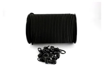 Produktbild von Expanderseil 10mm schwarz, 30m mit 20 Spiralhaken