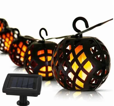 Immagine prodotto di Garden King Catena luminosa solare a LED, 6 lanterne, bianco caldo SL-1013