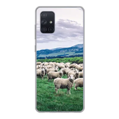 Produktbild von MuchoWow® Handyhülle Schutzhülle Hülle für Samsung Galaxy A51 Schafe - Natur - Gras Silikon Softcase Handy Hülle - Schutzabdeckung