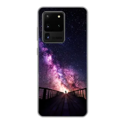 Produktbild von MuchoWow® Handyhülle Schutzhülle Hülle für Samsung Galaxy S20 Ultra Universum - Galaxie - Lila - Jungen - Mädchen - Kinder Silikon Softcase Handy Hülle - Karteninhaber