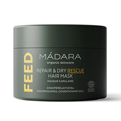 Obrázok produktu pre MÁDARA Cosmetics Feed Repair & Dry Rescue Hair Mask 180ml, 180 ml, Ženy, Suché vlasy, Ochrana farby, Výživa, Ochrana, Oprava, Lesk, Vyhladenie, Zmäkčovadlo, Keratín, Hrniec