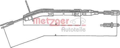 Produktbild von METZGER Handbremsseil Seilzug Feststellbremse passend für MERCEDES-BENZ /8 (W115) Limousine Hinten Links Hinten Rechts Links 10.935