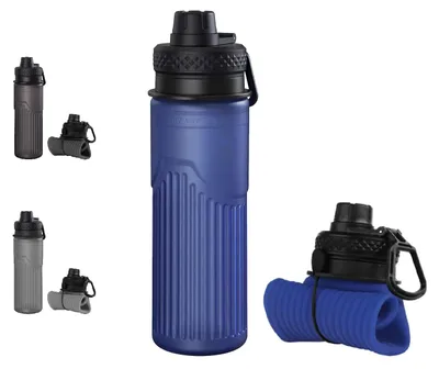Produktbild von Faltbare Wasserflasche aus Silikon, 700 ml