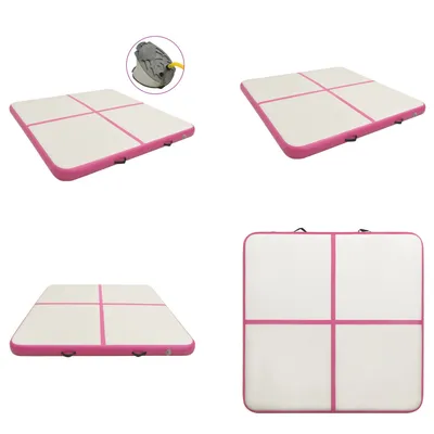 Immagine prodotto di vidaXL Tappetino da ginnastica gonfiabile con pompa 200x200x15 cm PVC Rosa - Tappetino da ginnastica - Tappetino da ginnastica yoga - Tappetino da ginnastica yoga