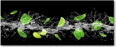 Produktbild von Tulup® Leinwandbild - 125x50 cm - Wandkunst - Drucke auf Leinwand - Leinwanddruck  - Essen & Getränke - Grün - Limette mit Minze