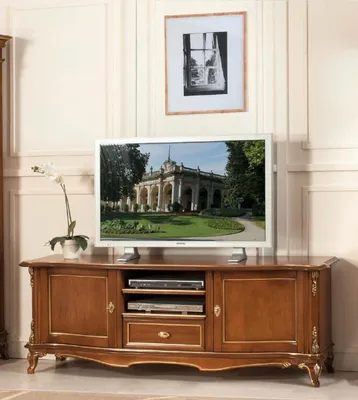 Immagine prodotto di credenza tv rtv soggiorno design scaffale marrone legno mensole basse italia nuovo